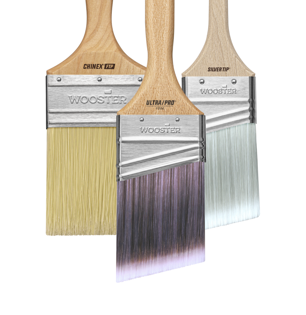 three different types of Wooster Brush paintbrushes